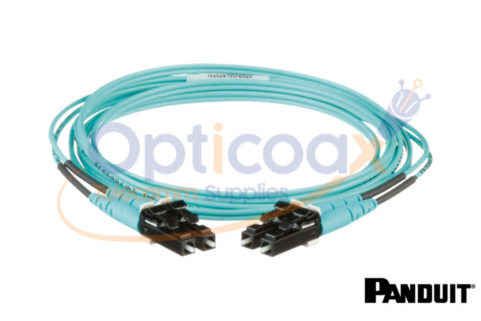 Jumper de Fibra Optica Multimodo 50/125 OM3, LC-LC Duplex, OFNR (Riser), Color Aqua